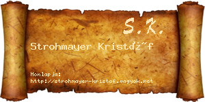 Strohmayer Kristóf névjegykártya