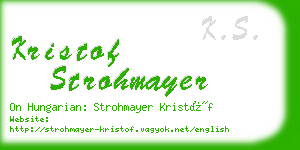 kristof strohmayer business card